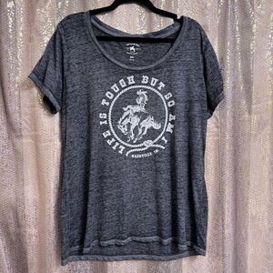 Idyllwind Miranda Lambert Gray Sheer Stretchy Cowgirl Nashville T Shirt XXL